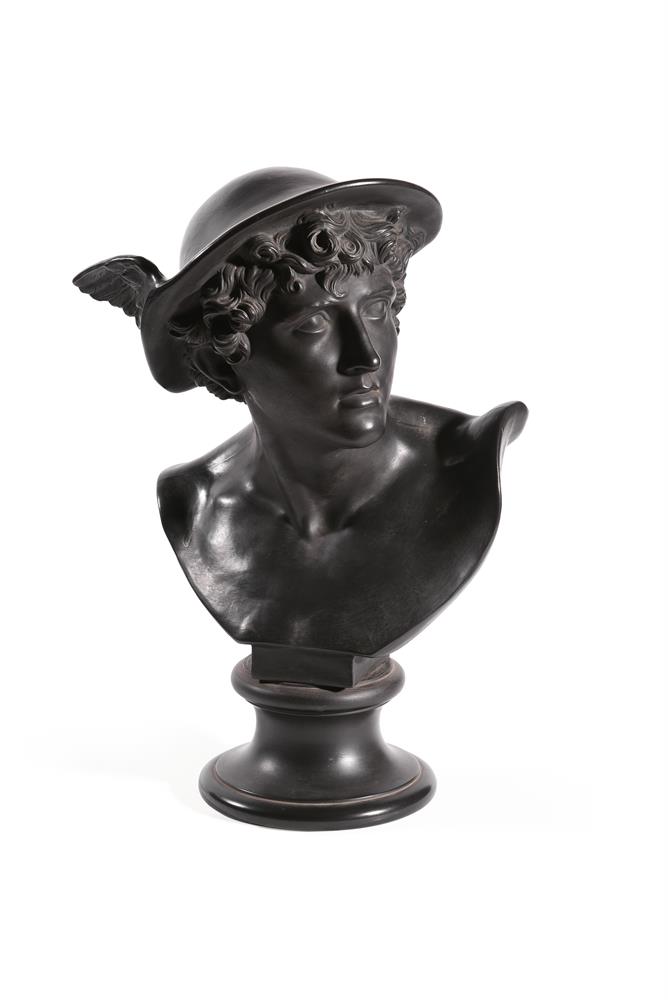 A WEDGWOOD BLACK BASALT BUST OF MERCURY, LATE 18TH/EARLY 19TH CENTURY - Image 2 of 2