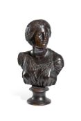 A FRENCH BRONZE BUST OF NIOBE, 18TH CENTURY