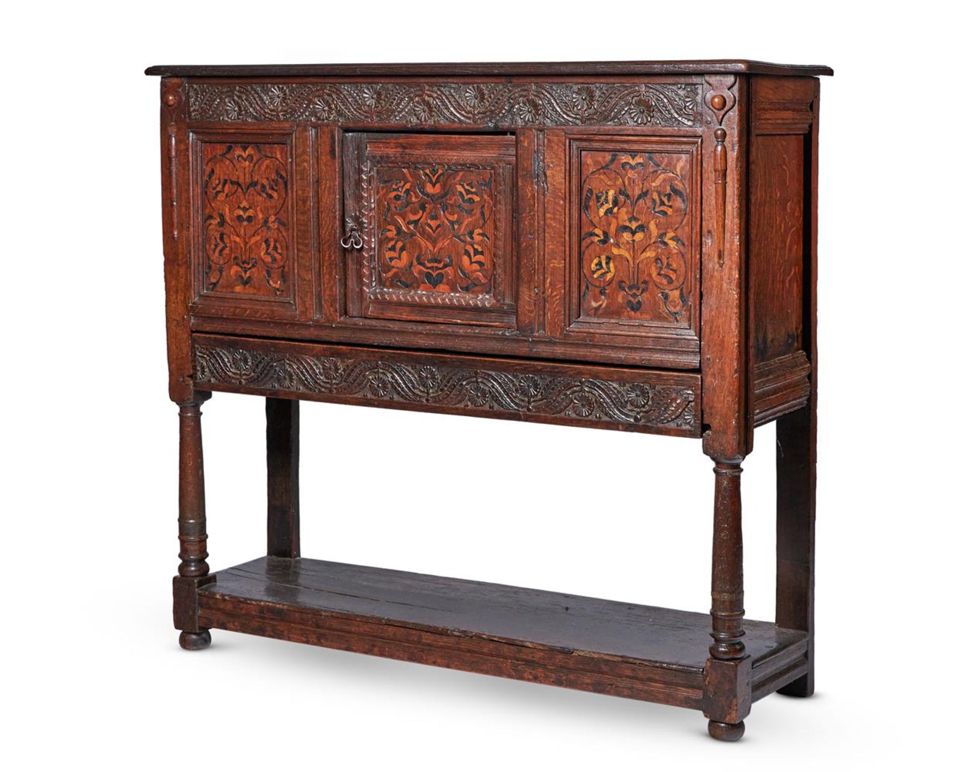 A CHARLES II OAK CUPBOARD OF YORKSHIRE TYPE, 17TH CENTURY - Image 2 of 4