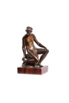 AFTER BARTHELEMY PRIEUR (C.1536-1611) A FRENCH BRONZE FIGURE OF THE SEATED VENUS, 18TH/19TH CENTURY