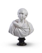 AN FRENCH WHITE MARBLE PORTRAIT BUST OF A GENTLEMAN, CIRCA 1770