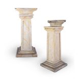 A PAIR OF SIMULATED MARBLE PEDESTALS, 20TH CENTURY