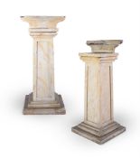 A PAIR OF SIMULATED MARBLE PEDESTALS, 20TH CENTURY