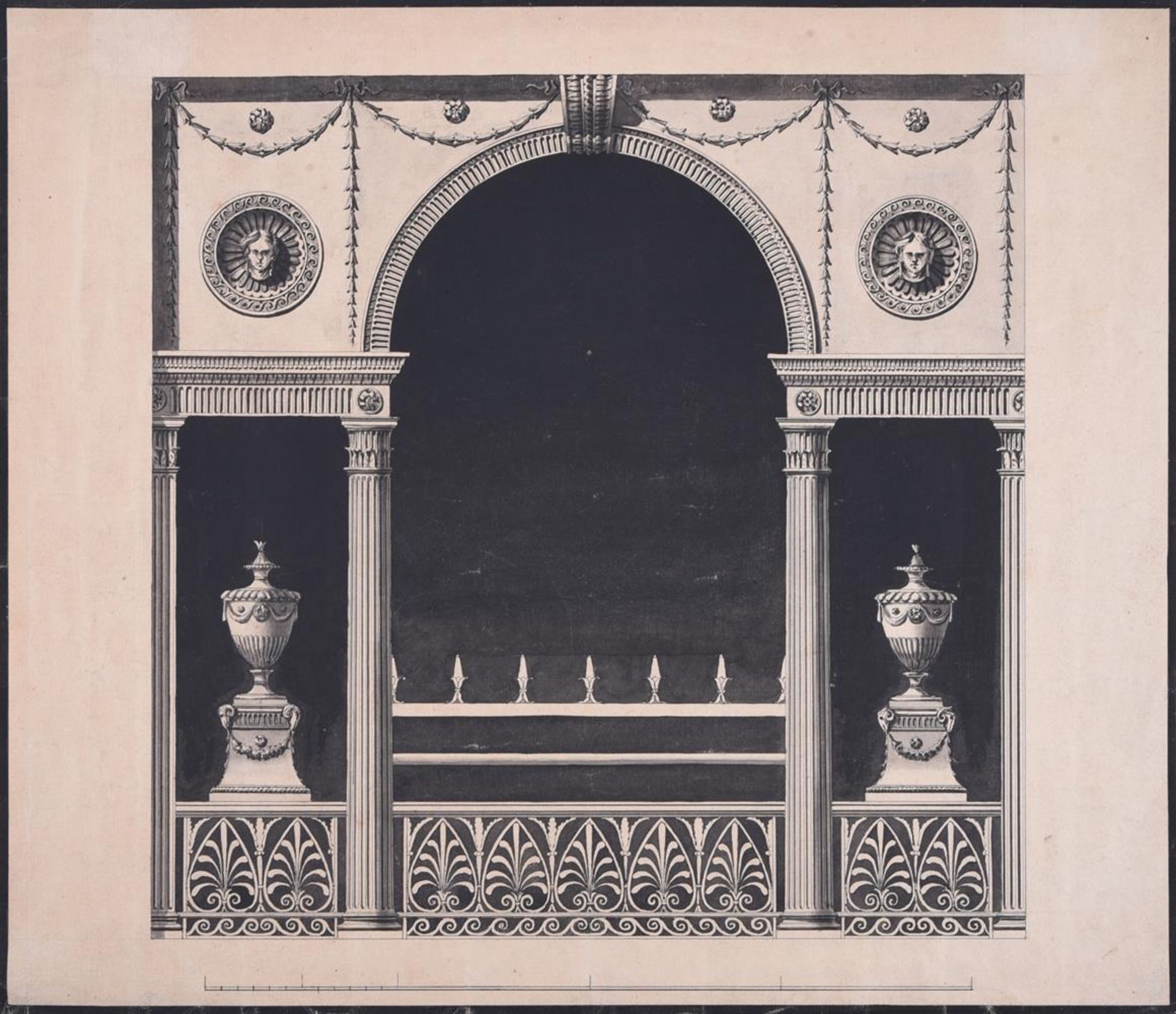 ENGLISH SCHOOL (LATE 18TH CENTURY), DESIGN FOR A MONUMENT - Image 2 of 3