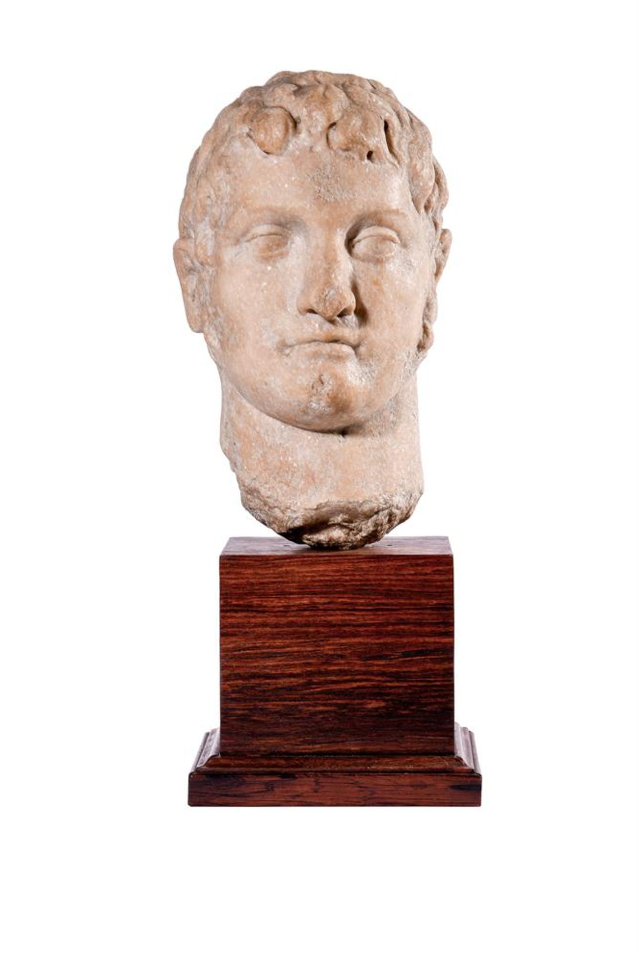 A ROMAN JULIO-CLAUDIAN MARBLE PORTRAIT HEAD OF A MAN, CIRCA 1ST CENTURY A.D. - Image 2 of 3
