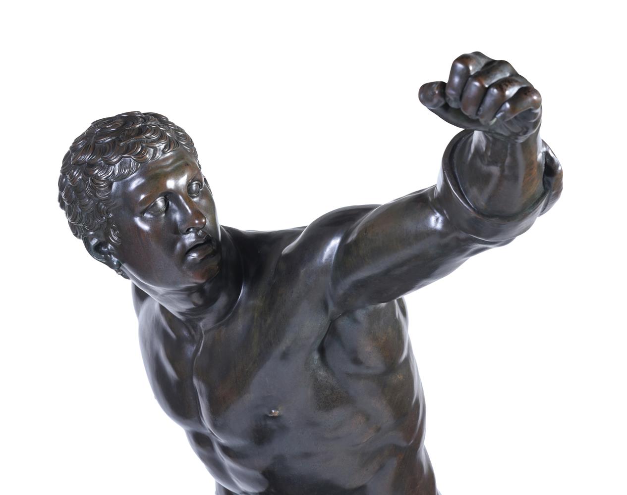 AFTER THE ANTIQUE- A RARE LIFE SIZE BRONZE FIGURE OF THE BORGHESE GLADIATOR,18TH/19TH CENTURY - Image 3 of 4