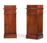 A PAIR OF CONTINENTAL WALNUT BEDSIDE CABINETS, 19TH CENTURY