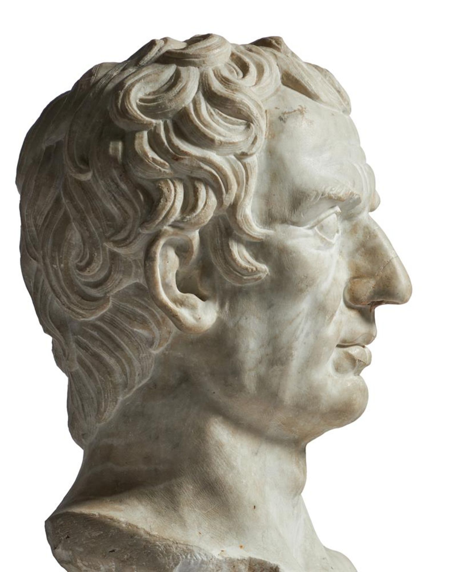 AN ITALIAN WHITE MARBLE PORTRAIT HEAD OF LUCIUS SILLA, 17TH/18TH CENTURY - Image 5 of 6