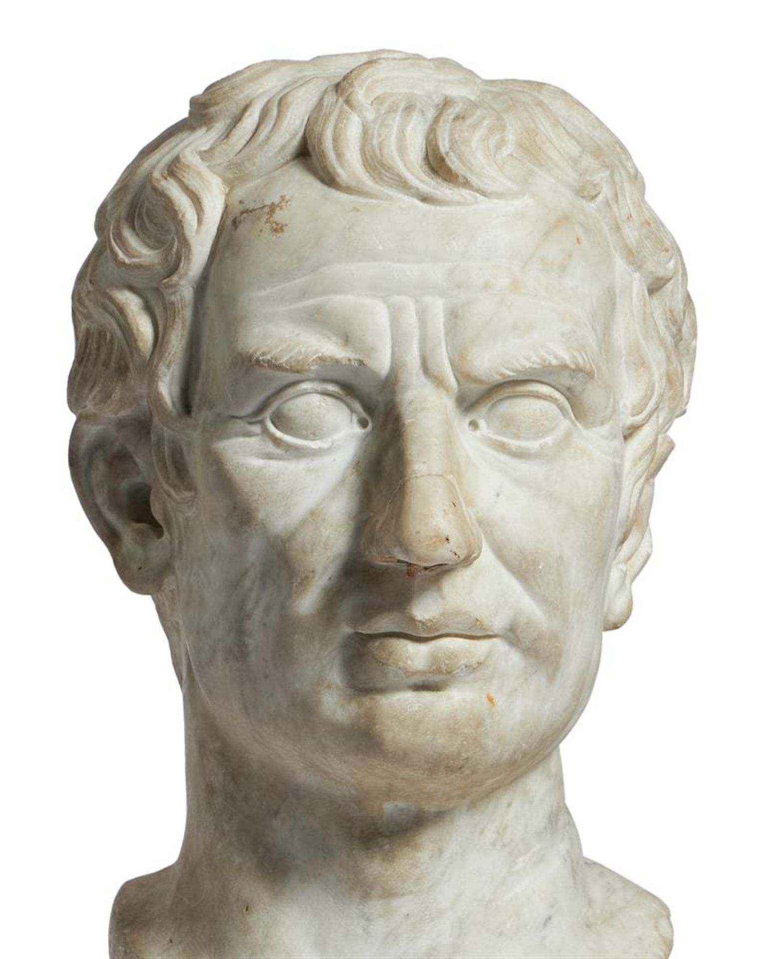 AN ITALIAN WHITE MARBLE PORTRAIT HEAD OF LUCIUS SILLA, 17TH/18TH CENTURY - Image 3 of 6