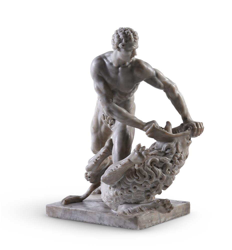 AFTER STEFANO MADERNO (CIRCA 1576-1636 ) AN ITALIAN MARBLE GROUP OF HERCULES AND THE NEMEAN LION - Image 3 of 5