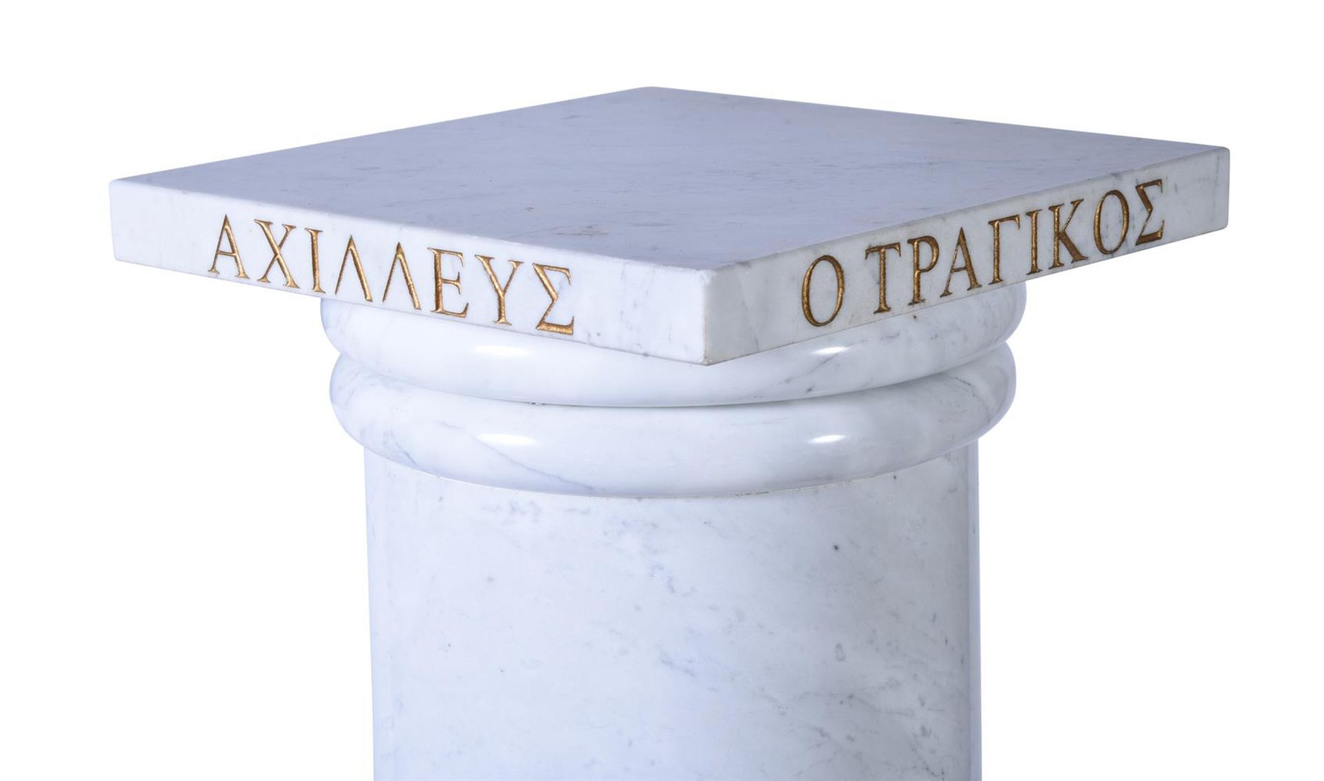 AN ITALIAN WHITE CARRARA MARBLE PEDESTAL, 19TH/20TH CENTURY - Bild 2 aus 3