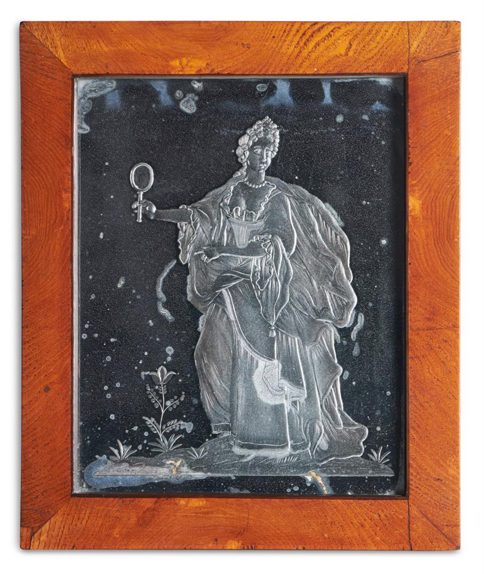 A QUEEN ANNE REVERSE ETCHED MIRROR, EARLY 18TH CENTURY