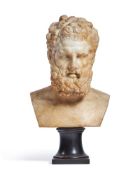 AN ITALIAN MARBLE PORTRAIT BUST OF HERCULES PROBABLY ROME