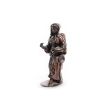 AN ITALIAN BRONZE FIGURE OF A PEASANT WOMAN FLORENTINE, FLORENTINE, 17TH CENTURY