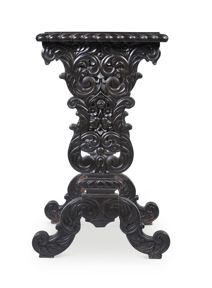 Y AN ANGLO-INDIAN CARVED EBONY SIDE TABLE, SECOND QUARTER 19TH CENTURY - Image 2 of 2