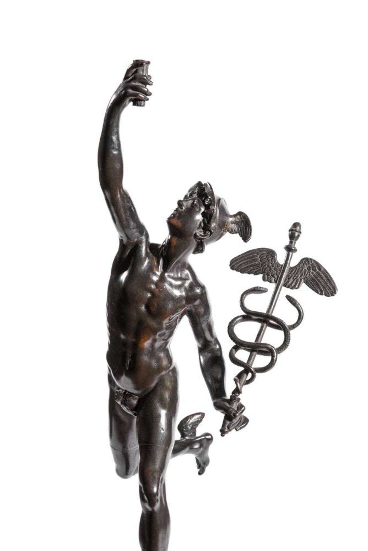 AFTER GIAMBOLOGNA (1529-1608) AN ITALIAN BRONZE FIGURE OF FLYING MERCURY, 19TH CENTURY - Image 2 of 3