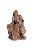 AN ITALIAN TERRACOTTA FIGURE OF THE VIRGIN,18TH CENTURY