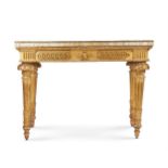 AN ITALIAN CARVED GILTWOOD CONSOLE TABLE, CIRCA 1790