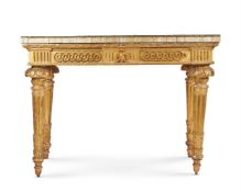 AN ITALIAN CARVED GILTWOOD CONSOLE TABLE, CIRCA 1790