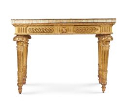 AN ITALIAN CARVED GILTWOOD CONSOLE TABLE, CIRCA 1790