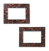 Y A SMALL PAIR OF FLORENTINE MARQUETRY FRAMES, LATE 17TH/EARLY 18TH CENTURY
