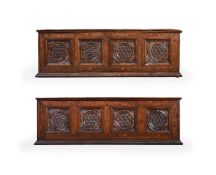 A PAIR OF ITALIAN WALNUT AND MARQUETRY CASSONE, LATE 15TH/EARLY 16TH CENTURY