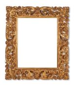 AN ITALIAN CARVED GILTWOOD MIRROR FRAME, LATE 17TH CENTURY OR EARLY 18TH CENTURY