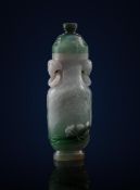 A rare Chinese jadeite vase and cover