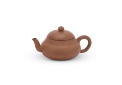 A Chinese Yixing compressed pear-shaped teapot