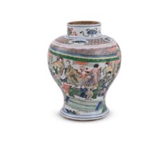 A Chinese Famille Verte baluster vase