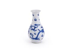 An unusual Chinese blue and white 'Chilong' vase