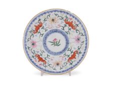 A Chinese Famille Rose 'Bats' plate