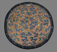 A Chinese large silk embroidered roundel