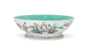 A Chinese Famille Rose lobed fruit bowl
