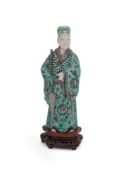 A Chinese Famille Verte Figure of a Scholar