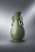 A Chinese longquan celadon pear-shaped vase