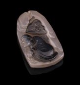 A Chinese agate 'Lohan and tiger' pendant