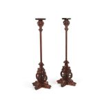 Y A large pair of Chinese hardwood stands