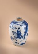 A Chinese blue and white ovoid jar