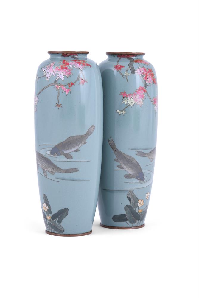 Gonda Hirosuke (Attributed to): A Pair of Japanese Cloisonné Enamel Vases - Image 2 of 3