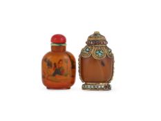 A Tibetan or Mongolian agate snuff bottle