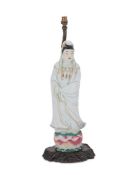 A Chinese white glazed model of Guanyin