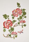 A set of eight large Chinese silk appliqués for a large panel or robe