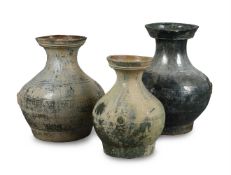A group of three Chinese lead-glazed vases