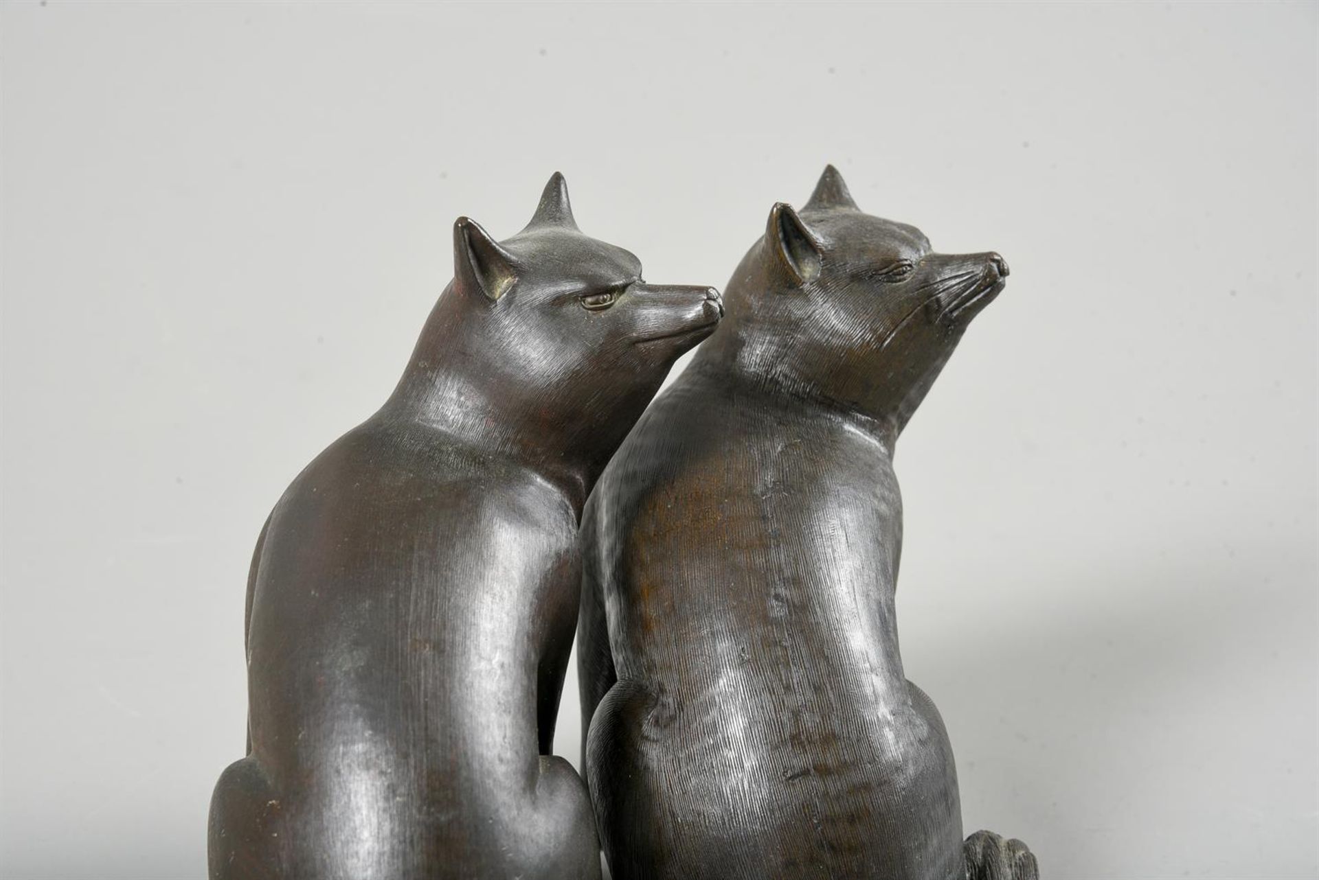 Two Japanese bronze models of Tanuki - Image 2 of 3