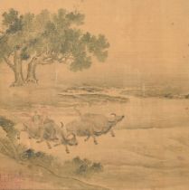 Two Chinese ink paintings in Song style