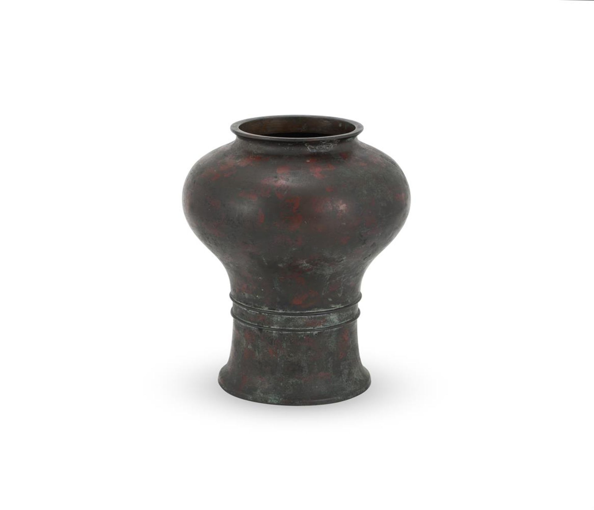 A Chinese bronze waisted jar