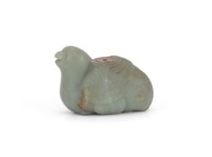 A Chinese celadon jade 'Quail' water dropper