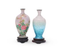 Tomiki Shobei: A Small Japanese Ginbari Enamelled Vase