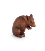 A Japanese Boxwood Okimono of a Rat